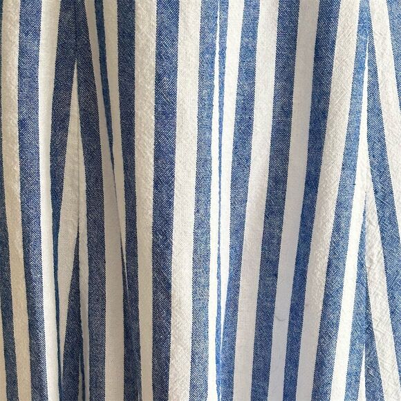 Old Navy Women's Petite Fit & Flare Midi Dress Blue Striped Size M - Picture 9 of 11